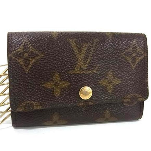 LOUIS VUITTON Monogram Multicle 6 Key Case M62630 Brown Leather 6-Ring for Me...
